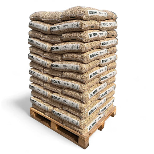 BIOMAC ENplus A1 houtpellets uit Tsjechië – pallet 975 kg (65 zakken van 15 kg)