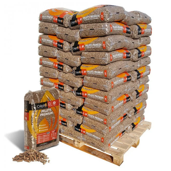 Crépito® houtpellets – pallet 1080 kg (72 zakken van 15 kg)
